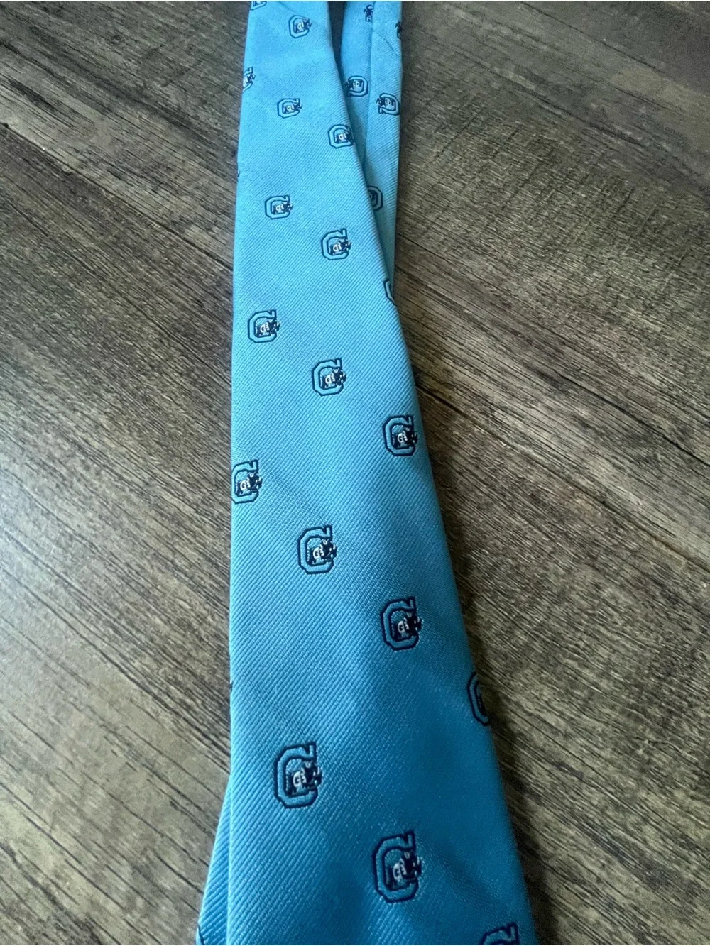 The Citadel Military of SC Bulldog light Blue Patterned Men's Tie